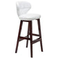 Modern Armless Backrest Counter Stool Wood Study Bar Stool with Leather Cushion and Pedal White Brown 1 Piece Clearhalo 'Bar Furniture' 'Bar Stools' 'bar_stools' 'furn' 'furn_bar_stools' 'furniture_bar_stools' 'Kitchen & Dining Furniture' 'kitchen&dining_furn' 'kitchen' 'kitchen_furn' Furniture' 4544606