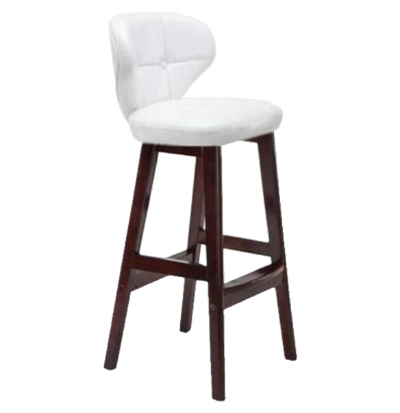 Modern Armless Backrest Counter Stool Wood Study Bar Stool with Leather Cushion and Pedal White Brown 1 Piece Clearhalo 'Bar Furniture' 'Bar Stools' 'bar_stools' 'furn' 'furn_bar_stools' 'furniture_bar_stools' 'Kitchen & Dining Furniture' 'kitchen&dining_furn' 'kitchen' 'kitchen_furn' Furniture' 4544606