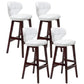 Modern Armless Backrest Counter Stool Wood Study Bar Stool with Leather Cushion and Pedal White Brown 4 Piece Set Clearhalo 'Bar Furniture' 'Bar Stools' 'bar_stools' 'furn' 'furn_bar_stools' 'furniture_bar_stools' 'Kitchen & Dining Furniture' 'kitchen&dining_furn' 'kitchen' 'kitchen_furn' Furniture' 4544608