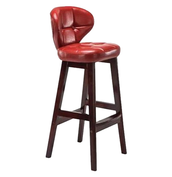 Modern Armless Backrest Counter Stool Wood Study Bar Stool with Leather Cushion and Pedal Red Brown 1 Piece Clearhalo 'Bar Furniture' 'Bar Stools' 'bar_stools' 'furn' 'furn_bar_stools' 'furniture_bar_stools' 'Kitchen & Dining Furniture' 'kitchen&dining_furn' 'kitchen' 'kitchen_furn' Furniture' 4544612