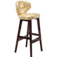 Modern Armless Backrest Counter Stool Wood Study Bar Stool with Leather Cushion and Pedal Gold Brown 1 Piece Clearhalo 'Bar Furniture' 'Bar Stools' 'bar_stools' 'furn' 'furn_bar_stools' 'furniture_bar_stools' 'Kitchen & Dining Furniture' 'kitchen&dining_furn' 'kitchen' 'kitchen_furn' Furniture' 4544615