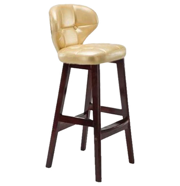 Modern Armless Backrest Counter Stool Wood Study Bar Stool with Leather Cushion and Pedal Gold Brown 1 Piece Clearhalo 'Bar Furniture' 'Bar Stools' 'bar_stools' 'furn' 'furn_bar_stools' 'furniture_bar_stools' 'Kitchen & Dining Furniture' 'kitchen&dining_furn' 'kitchen' 'kitchen_furn' Furniture' 4544615