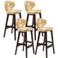 Modern Armless Backrest Counter Stool Wood Study Bar Stool with Leather Cushion and Pedal Gold Brown 4 Piece Set Clearhalo 'Bar Furniture' 'Bar Stools' 'bar_stools' 'furn' 'furn_bar_stools' 'furniture_bar_stools' 'Kitchen & Dining Furniture' 'kitchen&dining_furn' 'kitchen' 'kitchen_furn' Furniture' 4544617