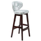 Modern Armless Backrest Counter Stool Wood Study Bar Stool with Leather Cushion and Pedal Silver Gray Brown 1 Piece Clearhalo 'Bar Furniture' 'Bar Stools' 'bar_stools' 'furn' 'furn_bar_stools' 'furniture_bar_stools' 'Kitchen & Dining Furniture' 'kitchen&dining_furn' 'kitchen' 'kitchen_furn' Furniture' 4544618