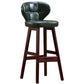 Modern Armless Backrest Counter Stool Wood Study Bar Stool with Leather Cushion and Pedal Blackish Green Brown 1 Piece Clearhalo 'Bar Furniture' 'Bar Stools' 'bar_stools' 'furn' 'furn_bar_stools' 'furniture_bar_stools' 'Kitchen & Dining Furniture' 'kitchen&dining_furn' 'kitchen' 'kitchen_furn' Furniture' 4544621