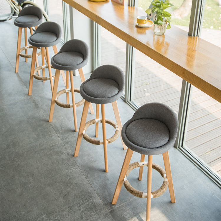 Modern Armless Backrest Counter Stool Wood Living Room Bar Stool with Cushion and Pedal Clearhalo 'Bar Furniture' 'Bar Stools' 'bar_stools' 'furn' 'furn_bar_stools' 'furniture_bar_stools' 'Kitchen & Dining Furniture' 'kitchen&dining_furn' 'kitchen' 'kitchen_furn' Furniture' 4544625