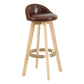 Modern Armless Backrest Counter Stool Wood Living Room Bar Stool with Cushion and Pedal Brown 1 Piece Clearhalo 'Bar Furniture' 'Bar Stools' 'bar_stools' 'furn' 'furn_bar_stools' 'furniture_bar_stools' 'Kitchen & Dining Furniture' 'kitchen&dining_furn' 'kitchen' 'kitchen_furn' Furniture' 4544626