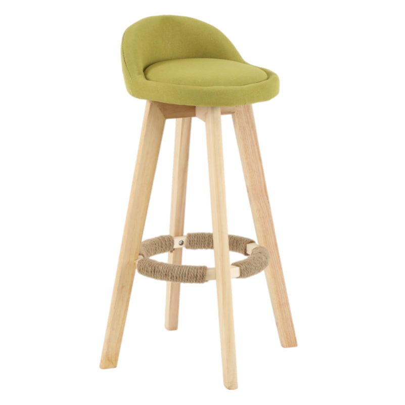 Modern Armless Backrest Counter Stool Wood Living Room Bar Stool with Cushion and Pedal Army Green 1 Piece Clearhalo 'Bar Furniture' 'Bar Stools' 'bar_stools' 'furn' 'furn_bar_stools' 'furniture_bar_stools' 'Kitchen & Dining Furniture' 'kitchen&dining_furn' 'kitchen' 'kitchen_furn' Furniture' 4544631