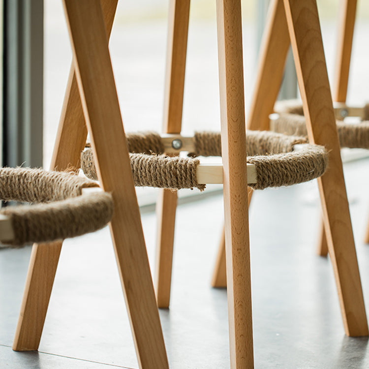 Modern Armless Backrest Counter Stool Wood Living Room Bar Stool with Cushion and Pedal Clearhalo 'Bar Furniture' 'Bar Stools' 'bar_stools' 'furn' 'furn_bar_stools' 'furniture_bar_stools' 'Kitchen & Dining Furniture' 'kitchen&dining_furn' 'kitchen' 'kitchen_furn' Furniture' 4544632