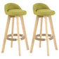 Modern Armless Backrest Counter Stool Wood Living Room Bar Stool with Cushion and Pedal Army Green 2 Piece Set Clearhalo 'Bar Furniture' 'Bar Stools' 'bar_stools' 'furn' 'furn_bar_stools' 'furniture_bar_stools' 'Kitchen & Dining Furniture' 'kitchen&dining_furn' 'kitchen' 'kitchen_furn' Furniture' 4544633