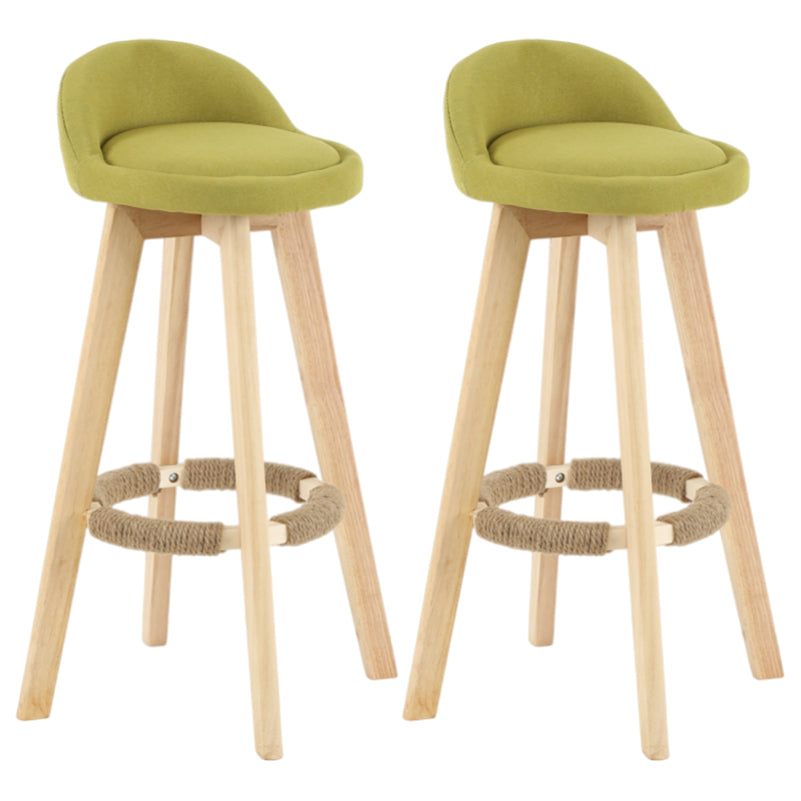 Modern Armless Backrest Counter Stool Wood Living Room Bar Stool with Cushion and Pedal Army Green 2 Piece Set Clearhalo 'Bar Furniture' 'Bar Stools' 'bar_stools' 'furn' 'furn_bar_stools' 'furniture_bar_stools' 'Kitchen & Dining Furniture' 'kitchen&dining_furn' 'kitchen' 'kitchen_furn' Furniture' 4544633