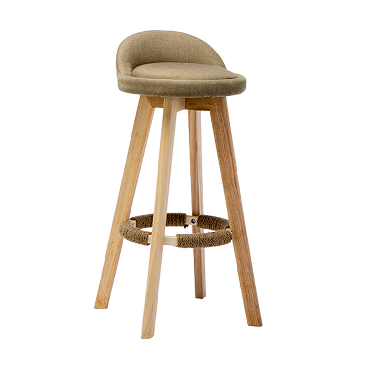 Modern Armless Backrest Counter Stool Wood Living Room Bar Stool with Cushion and Pedal Clearhalo 'Bar Furniture' 'Bar Stools' 'bar_stools' 'furn' 'furn_bar_stools' 'furniture_bar_stools' 'Kitchen & Dining Furniture' 'kitchen&dining_furn' 'kitchen' 'kitchen_furn' Furniture' 4544634