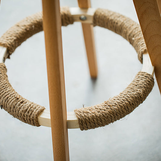 Modern Armless Backrest Counter Stool Wood Living Room Bar Stool with Cushion and Pedal Clearhalo 'Bar Furniture' 'Bar Stools' 'bar_stools' 'furn' 'furn_bar_stools' 'furniture_bar_stools' 'Kitchen & Dining Furniture' 'kitchen&dining_furn' 'kitchen' 'kitchen_furn' Furniture' 4544635