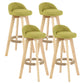 Modern Armless Backrest Counter Stool Wood Living Room Bar Stool with Cushion and Pedal Army Green 4 Piece Set Clearhalo 'Bar Furniture' 'Bar Stools' 'bar_stools' 'furn' 'furn_bar_stools' 'furniture_bar_stools' 'Kitchen & Dining Furniture' 'kitchen&dining_furn' 'kitchen' 'kitchen_furn' Furniture' 4544636