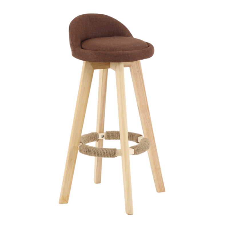 Modern Armless Backrest Counter Stool Wood Living Room Bar Stool with Cushion and Pedal Coffee 1 Piece Clearhalo 'Bar Furniture' 'Bar Stools' 'bar_stools' 'furn' 'furn_bar_stools' 'furniture_bar_stools' 'Kitchen & Dining Furniture' 'kitchen&dining_furn' 'kitchen' 'kitchen_furn' Furniture' 4544642