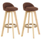 Modern Armless Backrest Counter Stool Wood Living Room Bar Stool with Cushion and Pedal Coffee 2 Piece Set Clearhalo 'Bar Furniture' 'Bar Stools' 'bar_stools' 'furn' 'furn_bar_stools' 'furniture_bar_stools' 'Kitchen & Dining Furniture' 'kitchen&dining_furn' 'kitchen' 'kitchen_furn' Furniture' 4544643