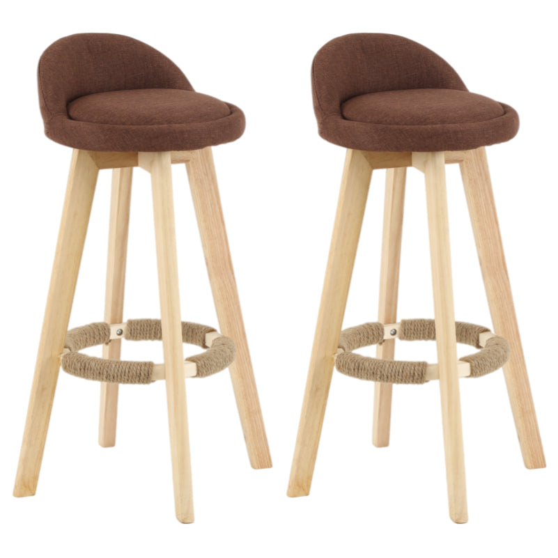 Modern Armless Backrest Counter Stool Wood Living Room Bar Stool with Cushion and Pedal Coffee 2 Piece Set Clearhalo 'Bar Furniture' 'Bar Stools' 'bar_stools' 'furn' 'furn_bar_stools' 'furniture_bar_stools' 'Kitchen & Dining Furniture' 'kitchen&dining_furn' 'kitchen' 'kitchen_furn' Furniture' 4544643