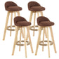 Modern Armless Backrest Counter Stool Wood Living Room Bar Stool with Cushion and Pedal Coffee 4 Piece Set Clearhalo 'Bar Furniture' 'Bar Stools' 'bar_stools' 'furn' 'furn_bar_stools' 'furniture_bar_stools' 'Kitchen & Dining Furniture' 'kitchen&dining_furn' 'kitchen' 'kitchen_furn' Furniture' 4544644