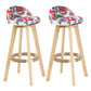 Modern Armless Backrest Counter Stool Wood Living Room Bar Stool with Cushion and Pedal Red-White 2 Piece Set Clearhalo 'Bar Furniture' 'Bar Stools' 'bar_stools' 'furn' 'furn_bar_stools' 'furniture_bar_stools' 'Kitchen & Dining Furniture' 'kitchen&dining_furn' 'kitchen' 'kitchen_furn' Furniture' 4544649
