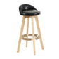 Modern Armless Backrest Counter Stool Wood Living Room Bar Stool with Cushion and Pedal Black 1 Piece Clearhalo 'Bar Furniture' 'Bar Stools' 'bar_stools' 'furn' 'furn_bar_stools' 'furniture_bar_stools' 'Kitchen & Dining Furniture' 'kitchen&dining_furn' 'kitchen' 'kitchen_furn' Furniture' 4544651