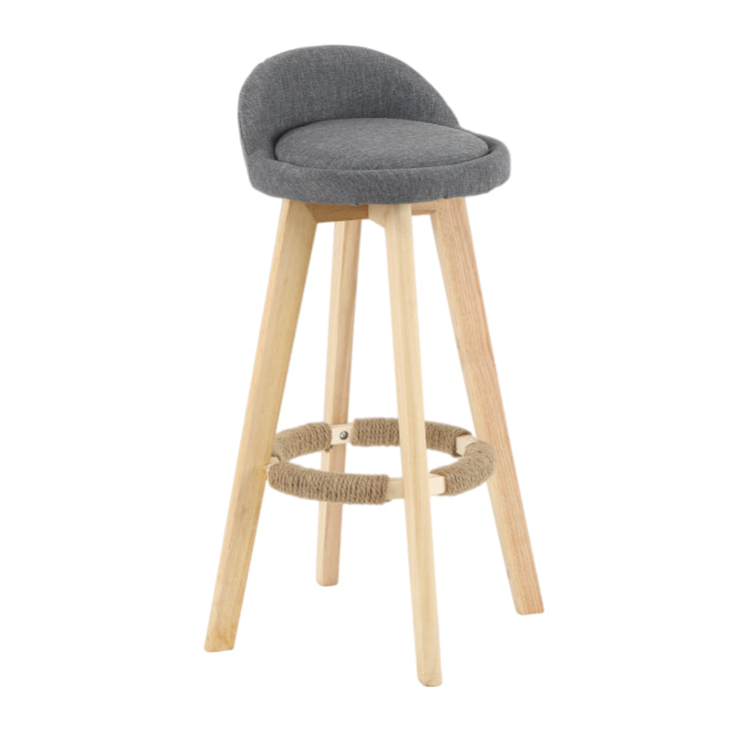 Modern Armless Backrest Counter Stool Wood Living Room Bar Stool with Cushion and Pedal Dark Gray 1 Piece Clearhalo 'Bar Furniture' 'Bar Stools' 'bar_stools' 'furn' 'furn_bar_stools' 'furniture_bar_stools' 'Kitchen & Dining Furniture' 'kitchen&dining_furn' 'kitchen' 'kitchen_furn' Furniture' 4544657