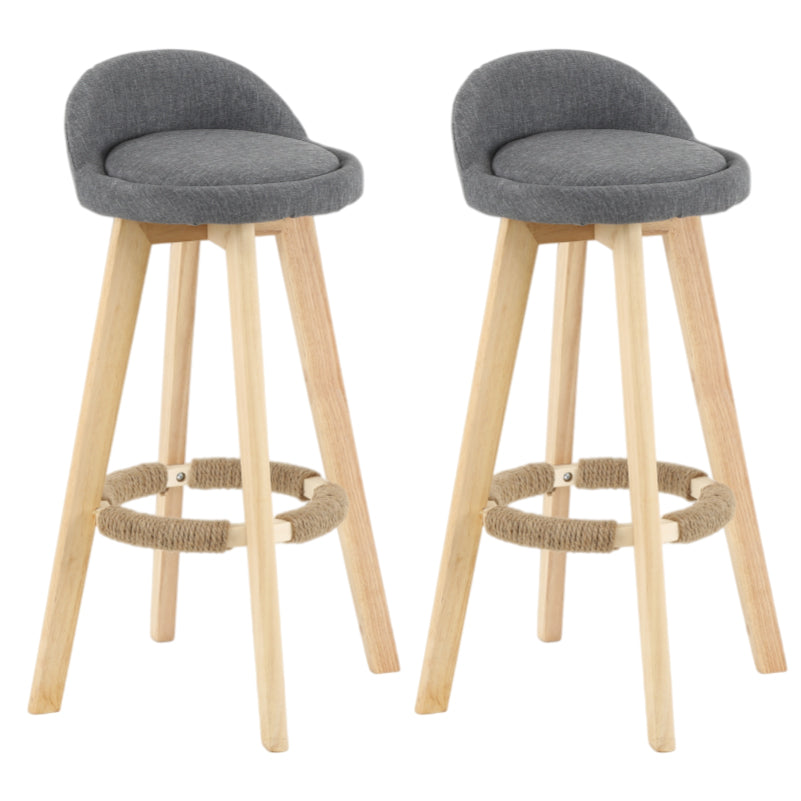Modern Armless Backrest Counter Stool Wood Living Room Bar Stool with Cushion and Pedal Dark Gray 2 Piece Set Clearhalo 'Bar Furniture' 'Bar Stools' 'bar_stools' 'furn' 'furn_bar_stools' 'furniture_bar_stools' 'Kitchen & Dining Furniture' 'kitchen&dining_furn' 'kitchen' 'kitchen_furn' Furniture' 4544658