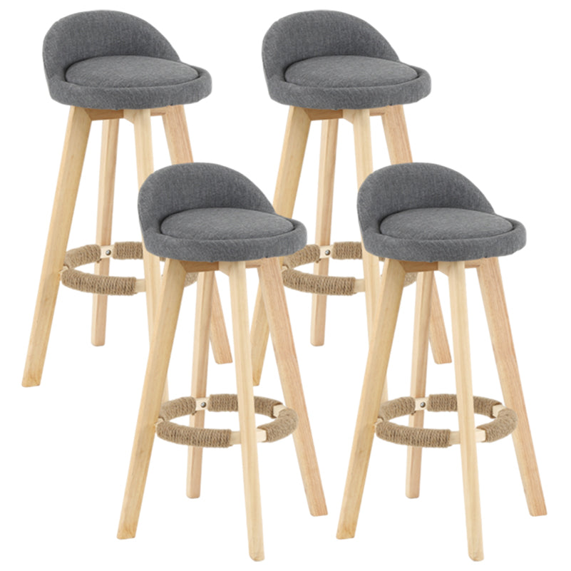 Modern Armless Backrest Counter Stool Wood Living Room Bar Stool with Cushion and Pedal Dark Gray 4 Piece Set Clearhalo 'Bar Furniture' 'Bar Stools' 'bar_stools' 'furn' 'furn_bar_stools' 'furniture_bar_stools' 'Kitchen & Dining Furniture' 'kitchen&dining_furn' 'kitchen' 'kitchen_furn' Furniture' 4544659