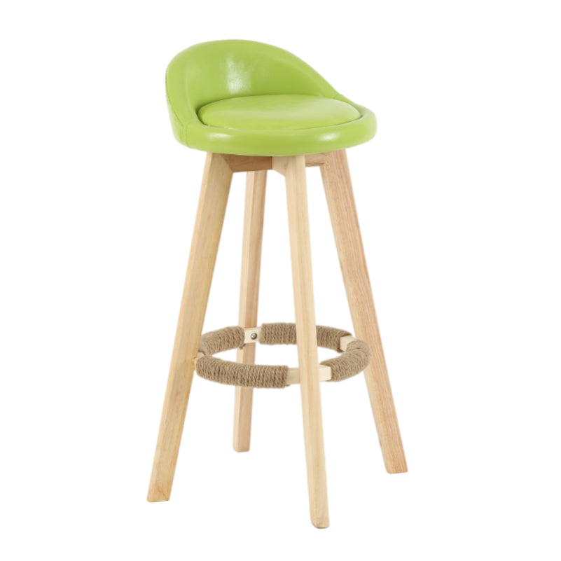 Modern Armless Backrest Counter Stool Wood Living Room Bar Stool with Cushion and Pedal Green 1 Piece Clearhalo 'Bar Furniture' 'Bar Stools' 'bar_stools' 'furn' 'furn_bar_stools' 'furniture_bar_stools' 'Kitchen & Dining Furniture' 'kitchen&dining_furn' 'kitchen' 'kitchen_furn' Furniture' 4544660