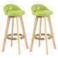 Modern Armless Backrest Counter Stool Wood Living Room Bar Stool with Cushion and Pedal Green 2 Piece Set Clearhalo 'Bar Furniture' 'Bar Stools' 'bar_stools' 'furn' 'furn_bar_stools' 'furniture_bar_stools' 'Kitchen & Dining Furniture' 'kitchen&dining_furn' 'kitchen' 'kitchen_furn' Furniture' 4544661