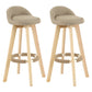 Modern Armless Backrest Counter Stool Wood Living Room Bar Stool with Cushion and Pedal Khaki 2 Piece Set Clearhalo 'Bar Furniture' 'Bar Stools' 'bar_stools' 'furn' 'furn_bar_stools' 'furniture_bar_stools' 'Kitchen & Dining Furniture' 'kitchen&dining_furn' 'kitchen' 'kitchen_furn' Furniture' 4544664