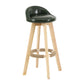 Modern Armless Backrest Counter Stool Wood Living Room Bar Stool with Cushion and Pedal Blackish Green 1 Piece Clearhalo 'Bar Furniture' 'Bar Stools' 'bar_stools' 'furn' 'furn_bar_stools' 'furniture_bar_stools' 'Kitchen & Dining Furniture' 'kitchen&dining_furn' 'kitchen' 'kitchen_furn' Furniture' 4544669