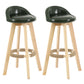 Modern Armless Backrest Counter Stool Wood Living Room Bar Stool with Cushion and Pedal Blackish Green 2 Piece Set Clearhalo 'Bar Furniture' 'Bar Stools' 'bar_stools' 'furn' 'furn_bar_stools' 'furniture_bar_stools' 'Kitchen & Dining Furniture' 'kitchen&dining_furn' 'kitchen' 'kitchen_furn' Furniture' 4544670
