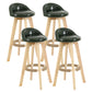 Modern Armless Backrest Counter Stool Wood Living Room Bar Stool with Cushion and Pedal Blackish Green 4 Piece Set Clearhalo 'Bar Furniture' 'Bar Stools' 'bar_stools' 'furn' 'furn_bar_stools' 'furniture_bar_stools' 'Kitchen & Dining Furniture' 'kitchen&dining_furn' 'kitchen' 'kitchen_furn' Furniture' 4544671