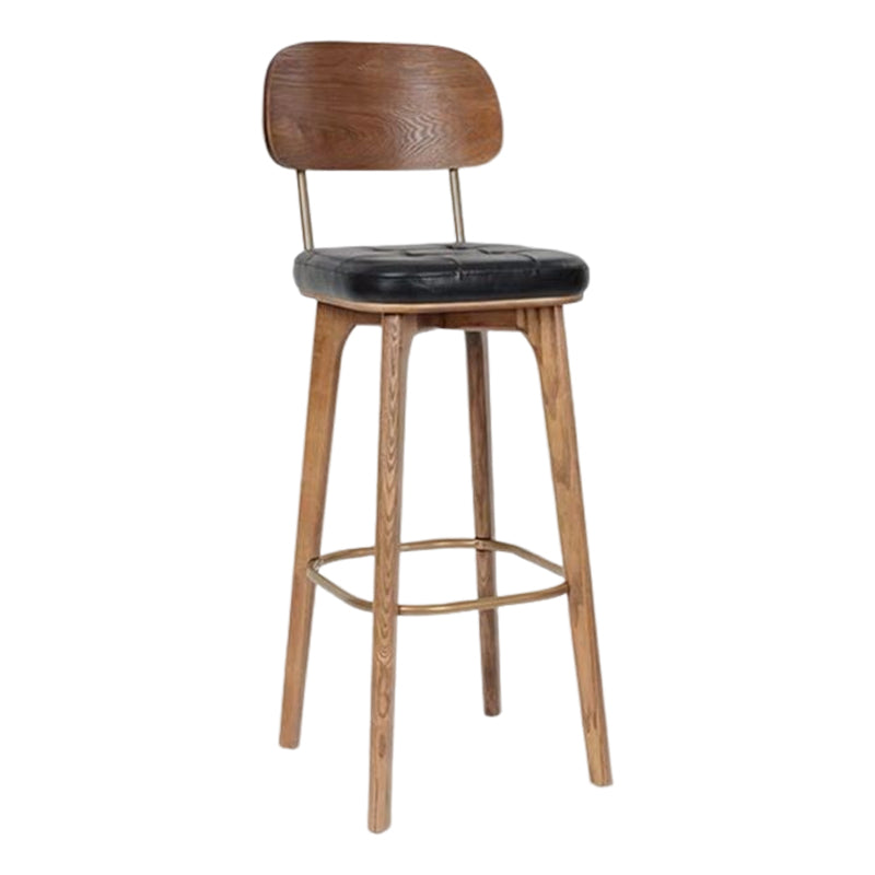 Milk tea shop Bar and Counter Stool Modern Wood Rectangle Footrest Stool Black 1 Piece Clearhalo 'Bar Furniture' 'Bar Stools' 'bar_stools' 'furn' 'furn_bar_stools' 'furniture_bar_stools' 'Kitchen & Dining Furniture' 'kitchen&dining_furn' 'kitchen' 'kitchen_furn' Furniture' 4544674