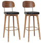 Milk tea shop Bar and Counter Stool Modern Wood Rectangle Footrest Stool Black 2 Piece Set Clearhalo 'Bar Furniture' 'Bar Stools' 'bar_stools' 'furn' 'furn_bar_stools' 'furniture_bar_stools' 'Kitchen & Dining Furniture' 'kitchen&dining_furn' 'kitchen' 'kitchen_furn' Furniture' 4544675