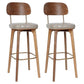 Milk tea shop Bar and Counter Stool Modern Wood Rectangle Footrest Stool Grey 2 Piece Set Clearhalo 'Bar Furniture' 'Bar Stools' 'bar_stools' 'furn' 'furn_bar_stools' 'furniture_bar_stools' 'Kitchen & Dining Furniture' 'kitchen&dining_furn' 'kitchen' 'kitchen_furn' Furniture' 4544681