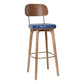 Milk tea shop Bar and Counter Stool Modern Wood Rectangle Footrest Stool Blue 1 Piece Clearhalo 'Bar Furniture' 'Bar Stools' 'bar_stools' 'furn' 'furn_bar_stools' 'furniture_bar_stools' 'Kitchen & Dining Furniture' 'kitchen&dining_furn' 'kitchen' 'kitchen_furn' Furniture' 4544685
