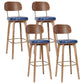 Milk tea shop Bar and Counter Stool Modern Wood Rectangle Footrest Stool Blue 4 Piece Set Clearhalo 'Bar Furniture' 'Bar Stools' 'bar_stools' 'furn' 'furn_bar_stools' 'furniture_bar_stools' 'Kitchen & Dining Furniture' 'kitchen&dining_furn' 'kitchen' 'kitchen_furn' Furniture' 4544689