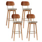 Milk tea shop Bar and Counter Stool Modern Wood Rectangle Footrest Stool Light Gray 4 Piece Set Clearhalo 'Bar Furniture' 'Bar Stools' 'bar_stools' 'furn' 'furn_bar_stools' 'furniture_bar_stools' 'Kitchen & Dining Furniture' 'kitchen&dining_furn' 'kitchen' 'kitchen_furn' Furniture' 4544704