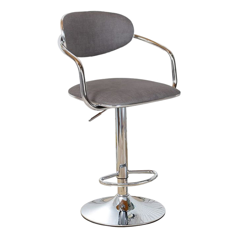 Modern Metal Low Back Bar Stool Armed Adjustable Swivel Bucket Counter Stool Grey 1 Piece Clearhalo 'Bar Furniture' 'Bar Stools' 'bar_stools' 'furn' 'furn_bar_stools' 'furniture_bar_stools' 'Kitchen & Dining Furniture' 'kitchen&dining_furn' 'kitchen' 'kitchen_furn' Furniture' 4544707