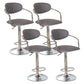 Modern Metal Low Back Bar Stool Armed Adjustable Swivel Bucket Counter Stool Grey 4 Piece Set Clearhalo 'Bar Furniture' 'Bar Stools' 'bar_stools' 'furn' 'furn_bar_stools' 'furniture_bar_stools' 'Kitchen & Dining Furniture' 'kitchen&dining_furn' 'kitchen' 'kitchen_furn' Furniture' 4544710