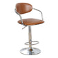 Modern Metal Low Back Bar Stool Armed Adjustable Swivel Bucket Counter Stool Brown 1 Piece Clearhalo 'Bar Furniture' 'Bar Stools' 'bar_stools' 'furn' 'furn_bar_stools' 'furniture_bar_stools' 'Kitchen & Dining Furniture' 'kitchen&dining_furn' 'kitchen' 'kitchen_furn' Furniture' 4544712