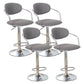 Modern Metal Low Back Bar Stool Armed Adjustable Swivel Bucket Counter Stool Light Gray 4 Piece Set Clearhalo 'Bar Furniture' 'Bar Stools' 'bar_stools' 'furn' 'furn_bar_stools' 'furniture_bar_stools' 'Kitchen & Dining Furniture' 'kitchen&dining_furn' 'kitchen' 'kitchen_furn' Furniture' 4544722