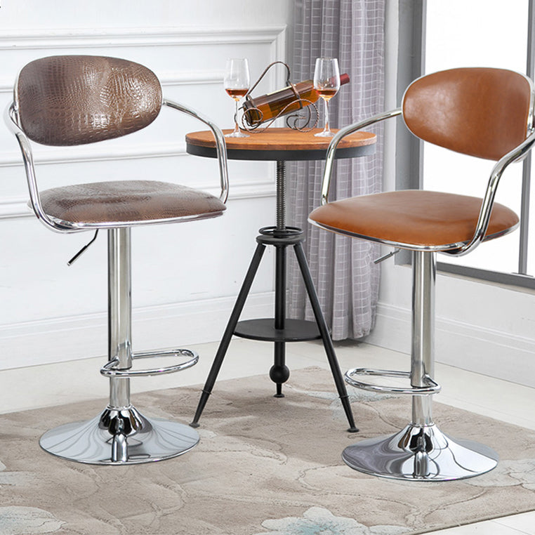 Modern Metal Low Back Bar Stool Armed Adjustable Swivel Bucket Counter Stool Clearhalo 'Bar Furniture' 'Bar Stools' 'bar_stools' 'furn' 'furn_bar_stools' 'furniture_bar_stools' 'Kitchen & Dining Furniture' 'kitchen&dining_furn' 'kitchen' 'kitchen_furn' Furniture' 4544723
