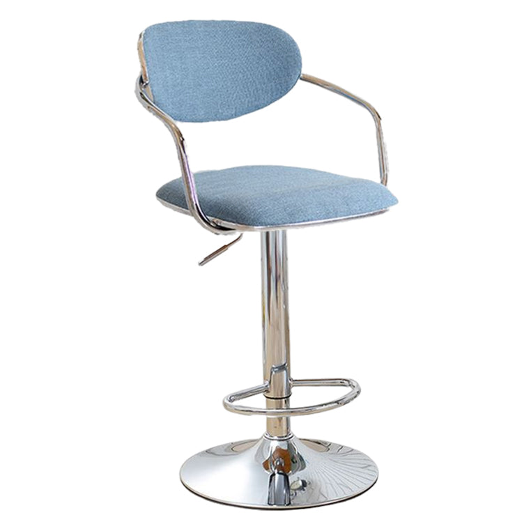 Modern Metal Low Back Bar Stool Armed Adjustable Swivel Bucket Counter Stool Blue 1 Piece Clearhalo 'Bar Furniture' 'Bar Stools' 'bar_stools' 'furn' 'furn_bar_stools' 'furniture_bar_stools' 'Kitchen & Dining Furniture' 'kitchen&dining_furn' 'kitchen' 'kitchen_furn' Furniture' 4544725