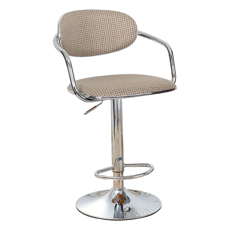 Modern Metal Low Back Bar Stool Armed Adjustable Swivel Bucket Counter Stool Khaki 1 Piece Clearhalo 'Bar Furniture' 'Bar Stools' 'bar_stools' 'furn' 'furn_bar_stools' 'furniture_bar_stools' 'Kitchen & Dining Furniture' 'kitchen&dining_furn' 'kitchen' 'kitchen_furn' Furniture' 4544729