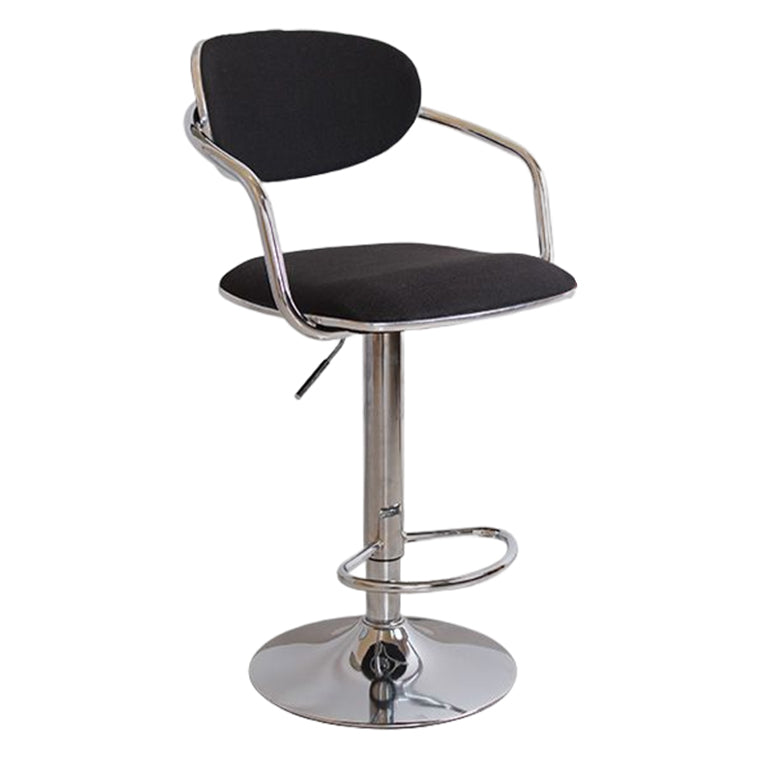 Modern Metal Low Back Bar Stool Armed Adjustable Swivel Bucket Counter Stool Black 1 Piece Clearhalo 'Bar Furniture' 'Bar Stools' 'bar_stools' 'furn' 'furn_bar_stools' 'furniture_bar_stools' 'Kitchen & Dining Furniture' 'kitchen&dining_furn' 'kitchen' 'kitchen_furn' Furniture' 4544735