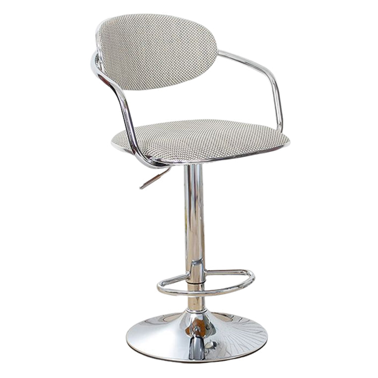 Modern Metal Low Back Bar Stool Armed Adjustable Swivel Bucket Counter Stool Yellow-Brown 1 Piece Clearhalo 'Bar Furniture' 'Bar Stools' 'bar_stools' 'furn' 'furn_bar_stools' 'furniture_bar_stools' 'Kitchen & Dining Furniture' 'kitchen&dining_furn' 'kitchen' 'kitchen_furn' Furniture' 4544738