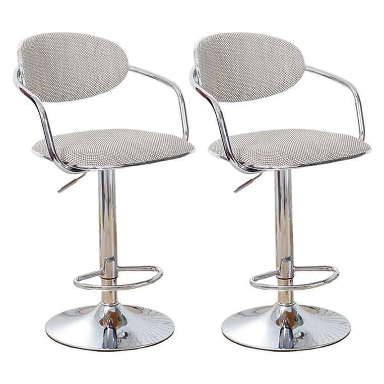 Modern Metal Low Back Bar Stool Armed Adjustable Swivel Bucket Counter Stool Yellow-Brown 2 Piece Set Clearhalo 'Bar Furniture' 'Bar Stools' 'bar_stools' 'furn' 'furn_bar_stools' 'furniture_bar_stools' 'Kitchen & Dining Furniture' 'kitchen&dining_furn' 'kitchen' 'kitchen_furn' Furniture' 4544739