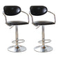 Modern Metal Low Back Bar Stool Armed Adjustable Swivel Bucket Counter Stool Gloss Black 2 Piece Set Clearhalo 'Bar Furniture' 'Bar Stools' 'bar_stools' 'furn' 'furn_bar_stools' 'furniture_bar_stools' 'Kitchen & Dining Furniture' 'kitchen&dining_furn' 'kitchen' 'kitchen_furn' Furniture' 4544742